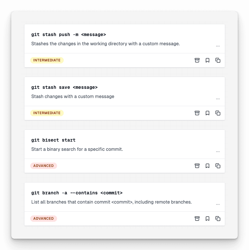 Git Examples list screenshot