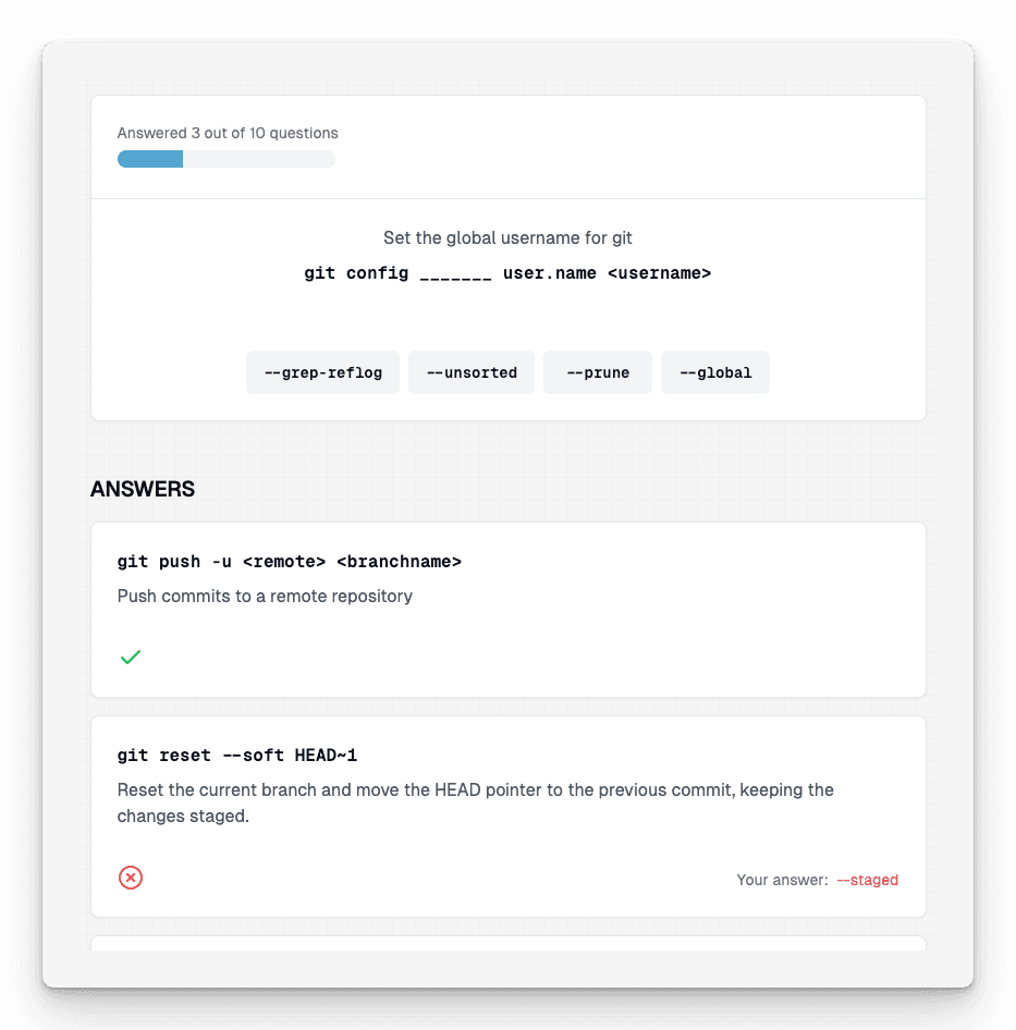 Git Examples quiz screenshot
